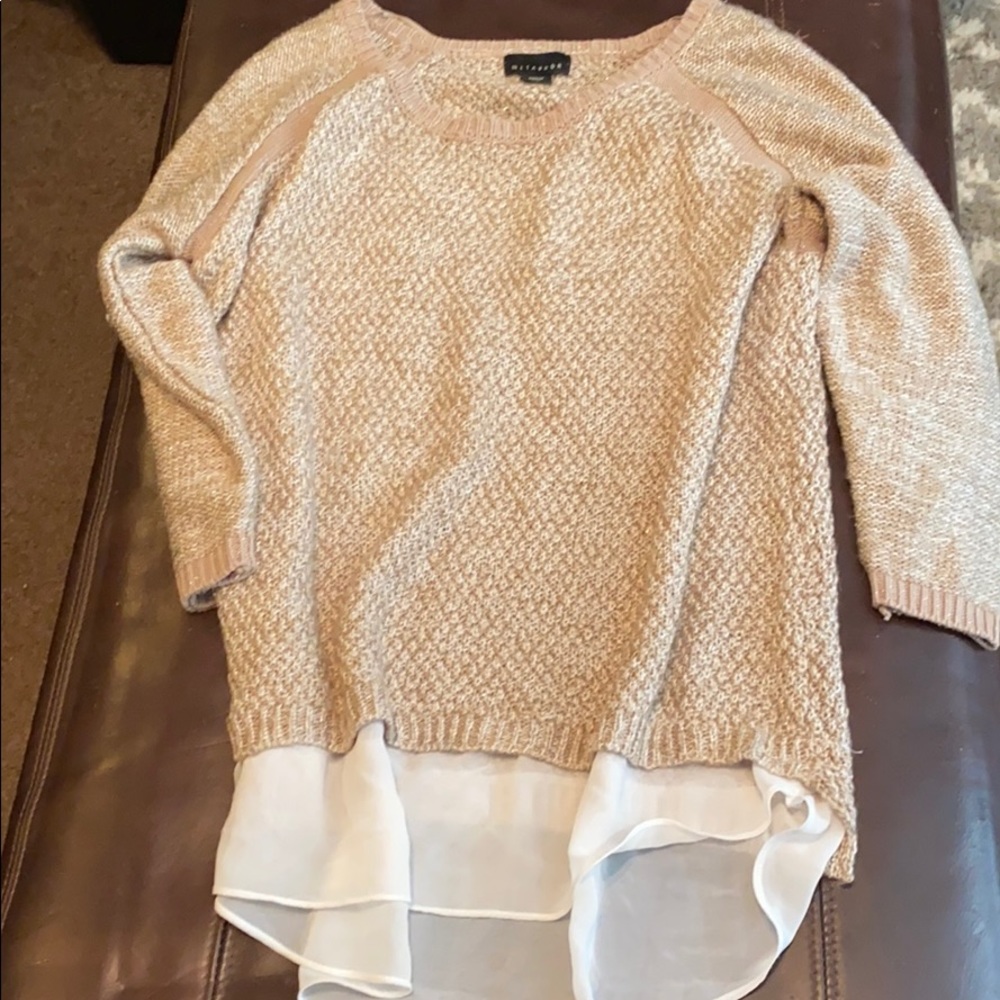 Metaphor Marled layered w chiffon sweater